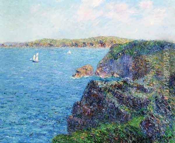 A Cove at Sevignies, Cap Frehel Oil Painting - Gustave Loiseau