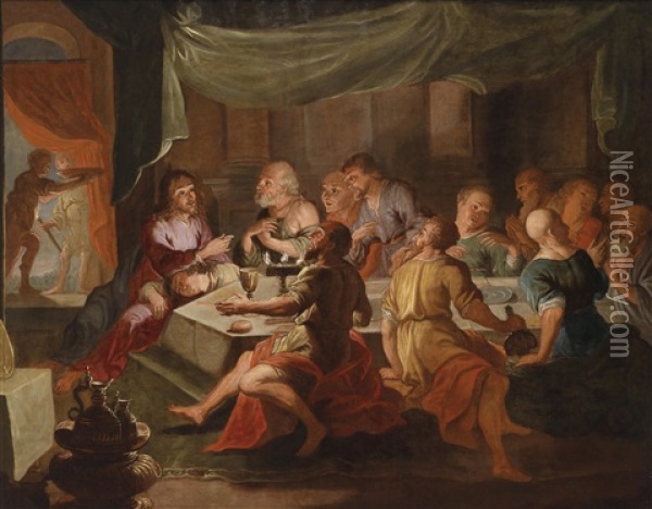 Das Letzte Abendmahl Oil Painting - Willem van Herp the Elder