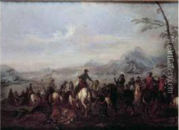 Scene De Cavalerie Oil Painting - Pandolfo Reschi