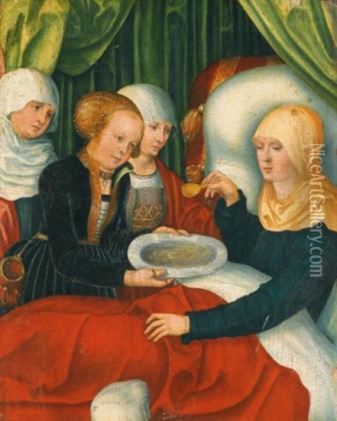 Saint Anne After The Birth Of The Virgin (fragment) Oil Painting - Lucas Cranach the Elder