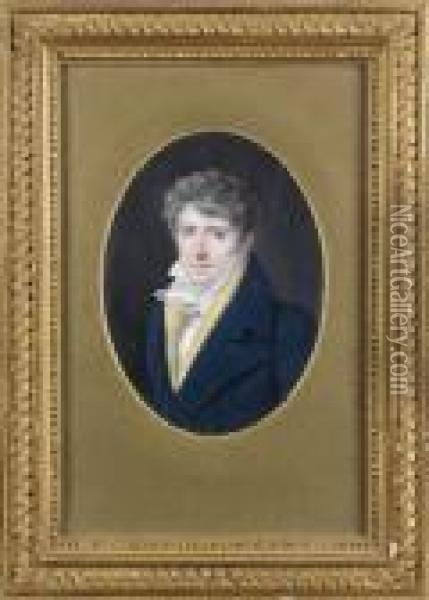  Portrait Presume De Pierre-luc Ciceri  Oil Painting - Jean Baptiste Isabey