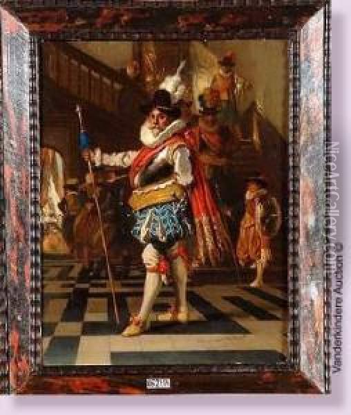 La Garde Civile En 1608 Oil Painting - Clemence Van Den Broeck