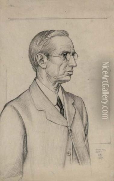 Study For A Portrait Of An Unidentified Man Oil Painting - Joseph Edward Southall