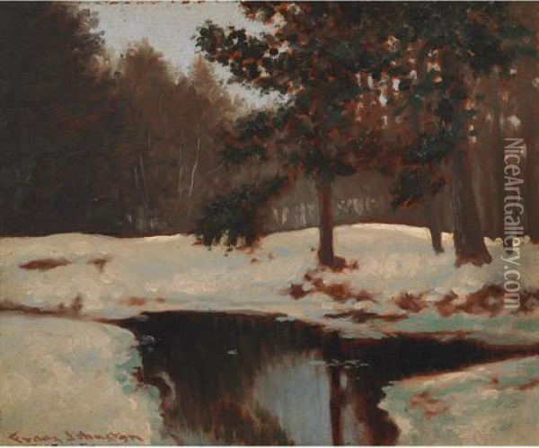 The Still Pool Oil Painting - Franz Hans Johnston