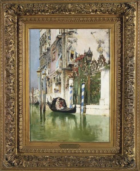 Venezia - Giovani Donne Ai Balconi Oil Painting - Daniel Hernandez Morillo
