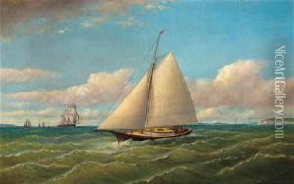 Ships Off Gay Head Oil Painting - Charles Henry Gifford