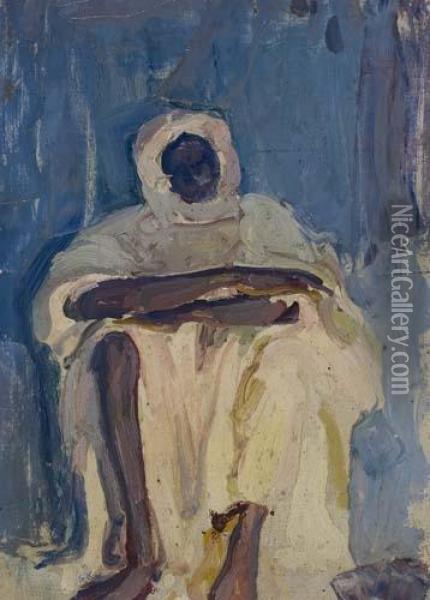 Seated Arab Oil Painting - Henry Ossawa Tanner