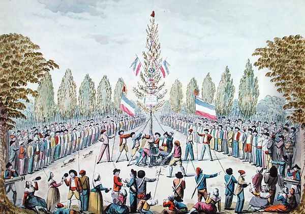 The Plantation of a Liberty Tree during the Revolution, c.1792 Oil Painting - Etienne Bericourt