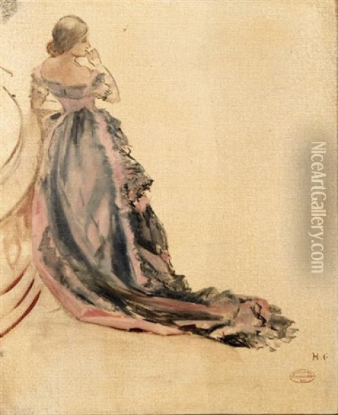 Etude De Femme En Robe Du Soir Oil Painting - Henri Gervex