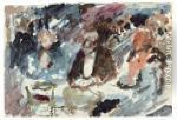Das Bankett Oil Painting - Lovis (Franz Heinrich Louis) Corinth