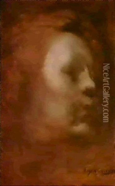 Visage D'homme Oil Painting - Eugene Carriere