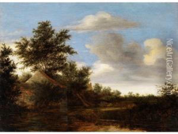 Hutte Hinter Weiden Oil Painting - Salomon van Ruysdael