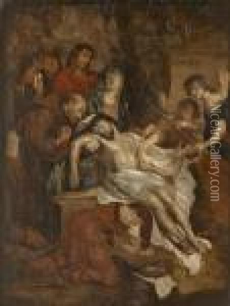 Grablegung Christi Mit Dem Heiligen Franziscus Oil Painting - Peter Paul Rubens