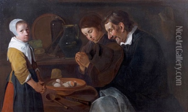 Le Benedicite Oil Painting - Johannes Hals