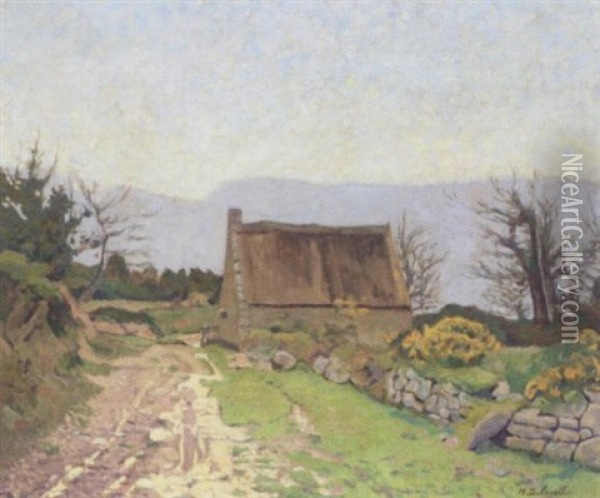Chaumiere In Bretagne Oil Painting - Henri Delavallee