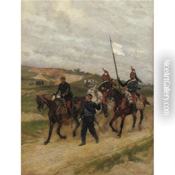 The Flag Of Surrender Oil Painting - Edouard Jean Baptiste Detaille