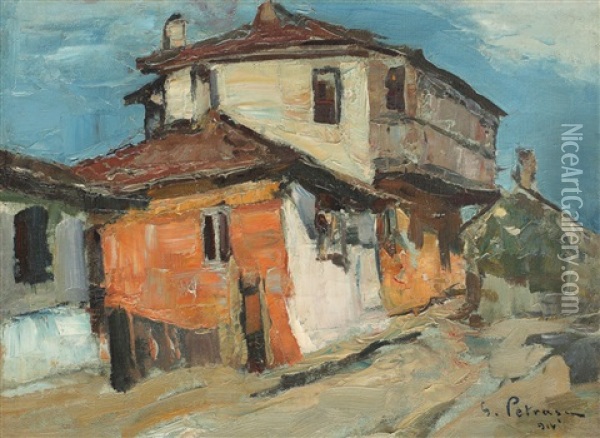 Case Vechi La Silistra Oil Painting - Gheorghe Petrascu