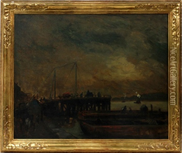 Coal Pier At The North River Oil Painting - Robert Henri
