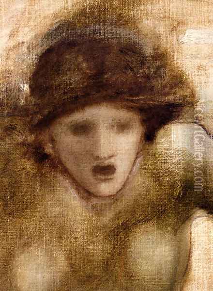 Study For One Of The Gorgons In The Finding Of Perseus Oil Painting - Sir Edward Coley Burne-Jones