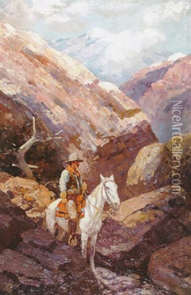 Solitary Horseman Oil Painting - Frank Tenney Johnson