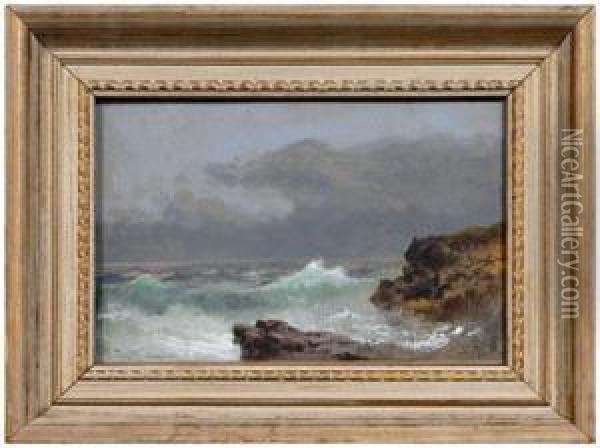 Rocky Coastal Scene Oil Painting - Xanthus Russell Smith
