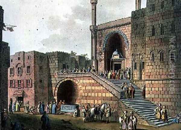 The Lovers Fountain with the Adjacent Mosque plate 29 from Views in Egypt Oil Painting - Luigi Mayer