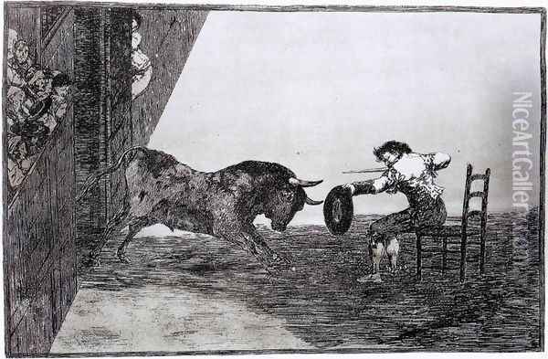 The Bravery of Martincho in the Ring of Saragassa (Tauromaquia 18) Oil Painting - Francisco De Goya y Lucientes