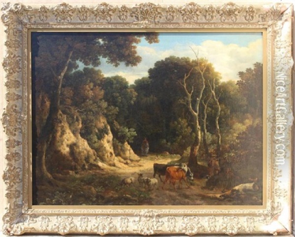 Wooded Landscape Oil Painting - Philipp Reinagle