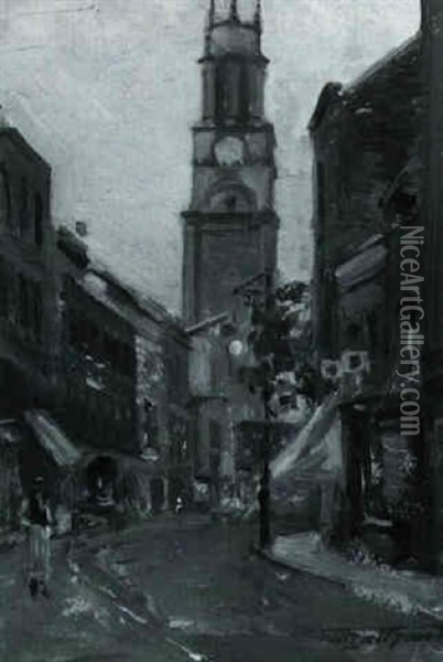 A Spot Sketch Of London Oil Painting - Frederic Marlett Bell-Smith