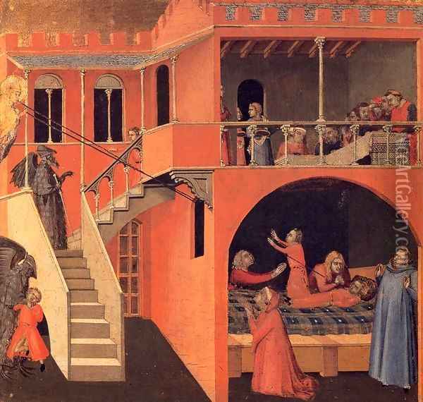 Scenes of the Life of St Nicholas Oil Painting - Ambrogio Lorenzetti
