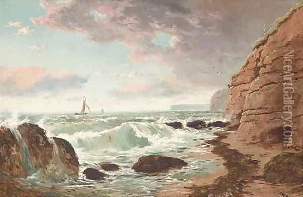 Ships off the coast Oil Painting - Edward H. Niemann