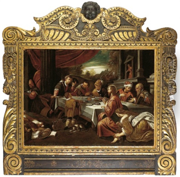 La Cena In Casa Di Simone Oil Painting - Jacopo dal Ponte Bassano