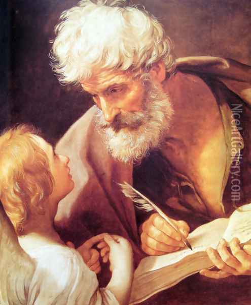 Evangelist St. Matthew and the Angel Oil Painting - Guido Reni