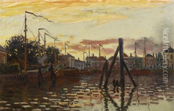 Le Port De Zaandam Oil Painting - Claude Monet
