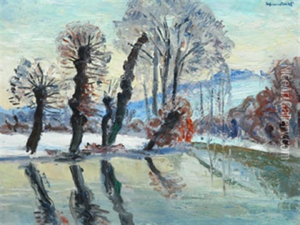 Paysage D'hiver Oil Painting - Nicolas-Jacques Juliard
