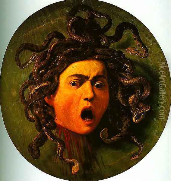 Medusa Oil Painting - Michelangelo Merisi Da Caravaggio