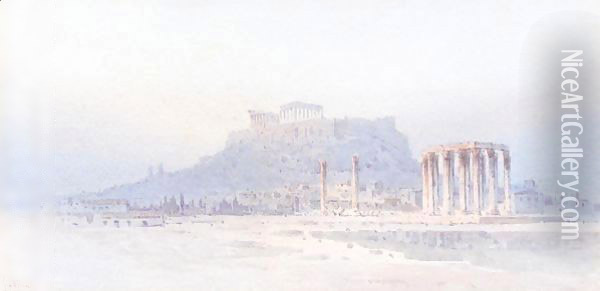 View of the Acropolis Oil Painting - Angelos Giallina