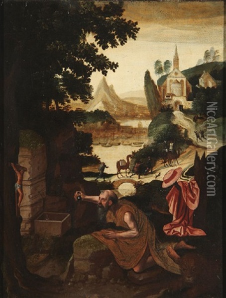 The Penitent Saint Jerome Oil Painting - Joachim Patinir