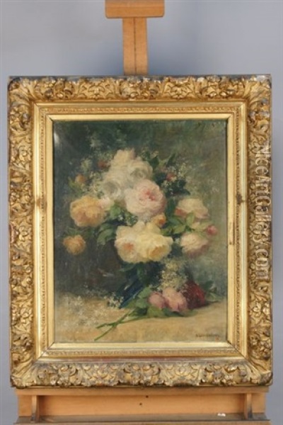 Jetee De Roses Oil Painting - Achille Theodore Cesbron