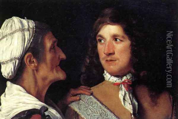 Young Man and the Procuress c. 1660 Oil Painting - Michael Sweerts