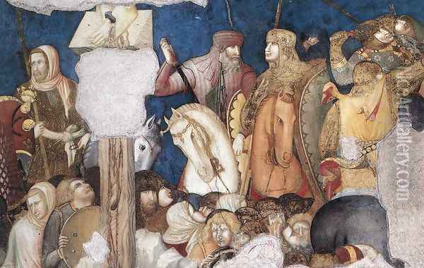 Crucifixion (detail-4) 1320 Oil Painting - Pietro Lorenzetti