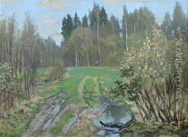 After Rain Oil Painting - Efim Efimovich Volkov