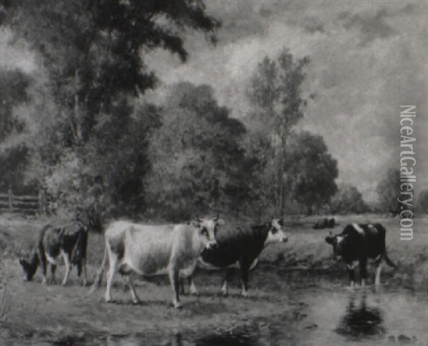 The Meadow Brook Oil Painting - Daniel F. Wentworth