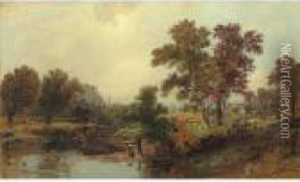 An October Day Oil Painting - Jasper Francis Cropsey