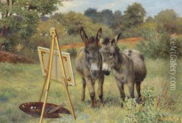 The Unlikely Connoisseurs Oil Painting - Herbert William Weekes