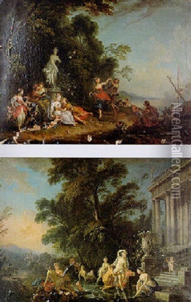 La Danse Pres De La Riviere Oil Painting - Jean Baptiste Lallemand