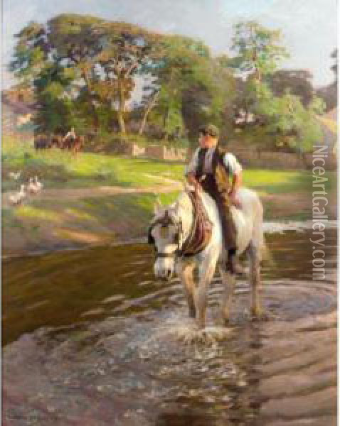 The Close Of A Summer's Day Oil Painting - Harvey Harold