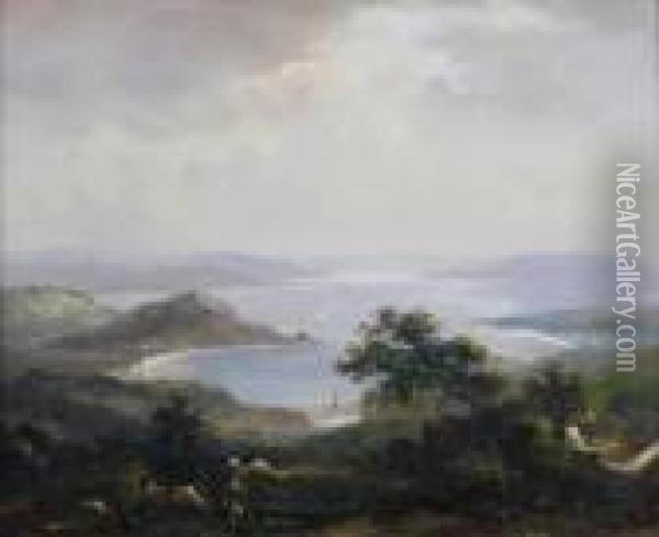 Untitled View Of Vaucluse, Sydney Nsw Oil Painting - Conrad Martens