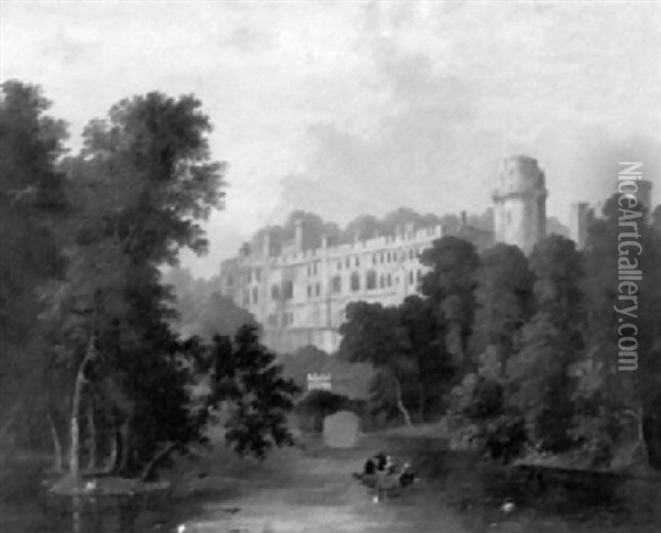 Warwick Castle Oil Painting - William Westall