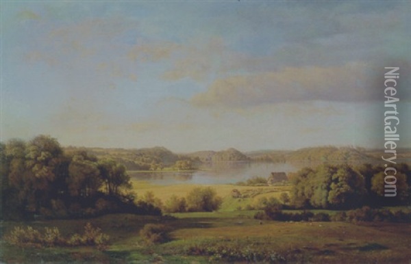 Landschaft In Ostholstein Oil Painting - Ludwig Heinrich Theodor (Louis) Gurlitt